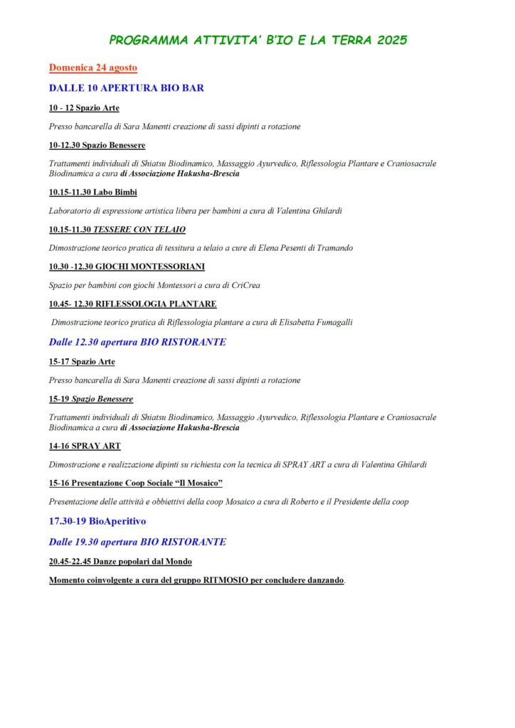 programma del sabato